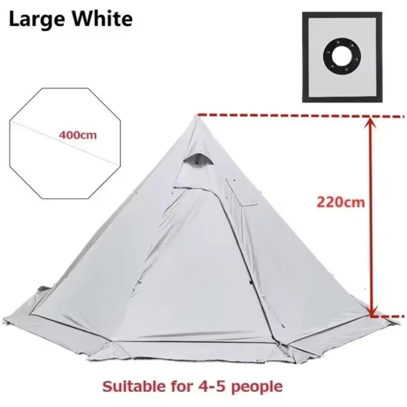 Camping Cooking Snow - خيمة هرمية الشكل مع حافة مقاومة