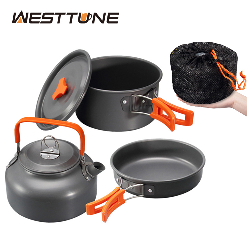 Camping Cooking Survival - WESTTUNE التخييم طقم حلل استانلس ستيل