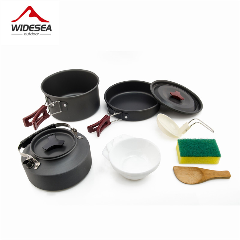 Camping Cooking And Eating Set - Widesea التخييم طقم حلل استانلس ستيل