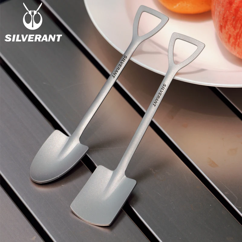 Camping Cooking Set Lightweight - EDC التيتانيوم المحمولة مجرفة شكل ملعقة