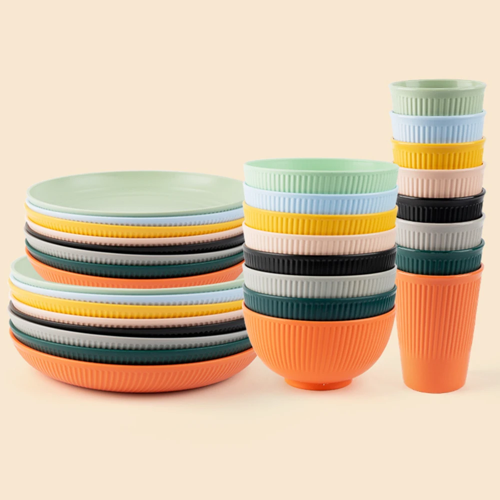 Camping Cooking And Eating Set - طقم أدوات مائدة محمول من قش