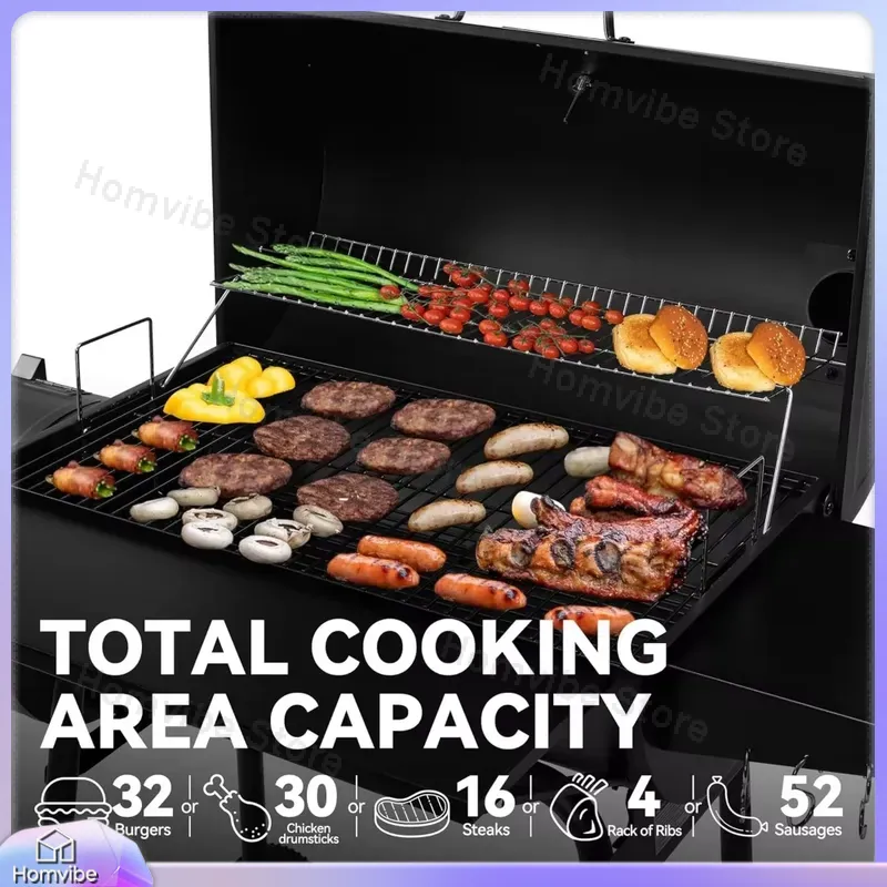 شواية فحم مع مدخنة جانبية وغطا - مراجعة Camping Cooking Cover وسعره