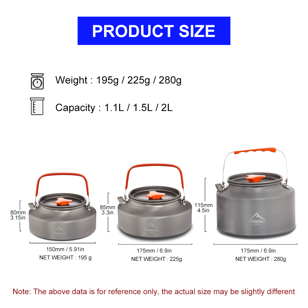 Widesea 1.1L 2L1.5L التخييم غل - مراجعة Camping Cooking Pot Stainless Steel وسعره