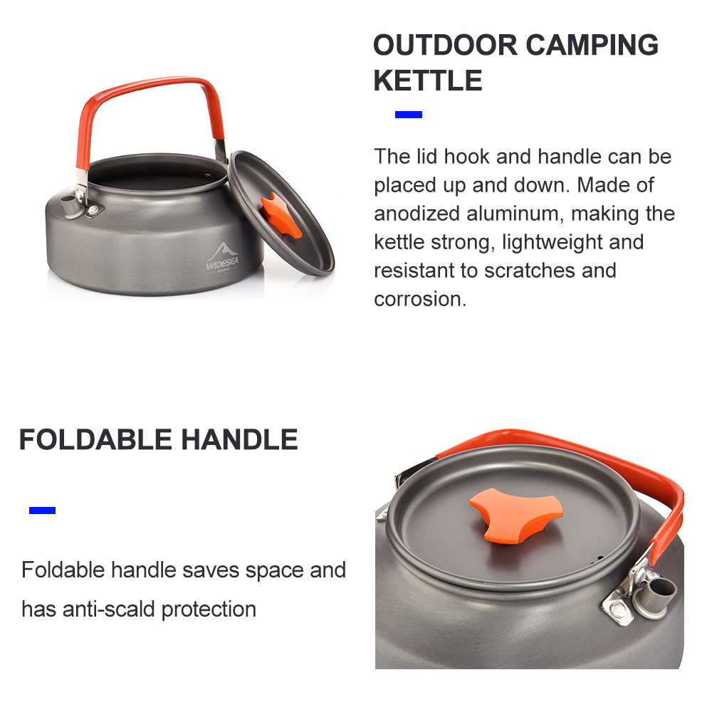Widesea 1.1L 2L1.5L التخييم غل - مراجعة Camping Cooking Pot Stainless Steel وسعره
