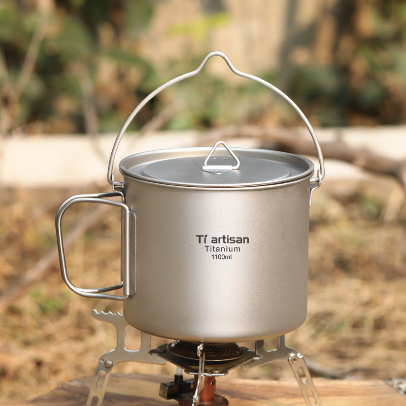 وعاء تخييم من التيتانيوم سعة 1 - مراجعة Camping Cooking Handle وسعره