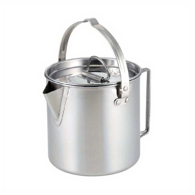 1 قطعة غلاية فولاذية مدمجة ومح - مراجعة Camping Cooking Pot Stainless Steel وسعره