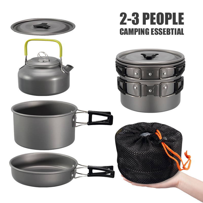 WESTTUNE التخييم طقم حلل استان - مراجعة Camping Cooking Survival وسعره
