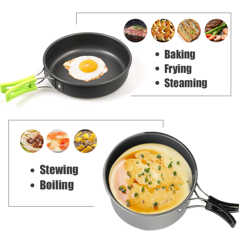 WESTTUNE التخييم طقم حلل استان - مراجعة Camping Cooking Survival وسعره