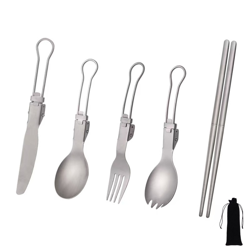 طقم أدوات طعام قابل للطي من ال - مراجعة Camping Cooking Set Lightweight وسعره
