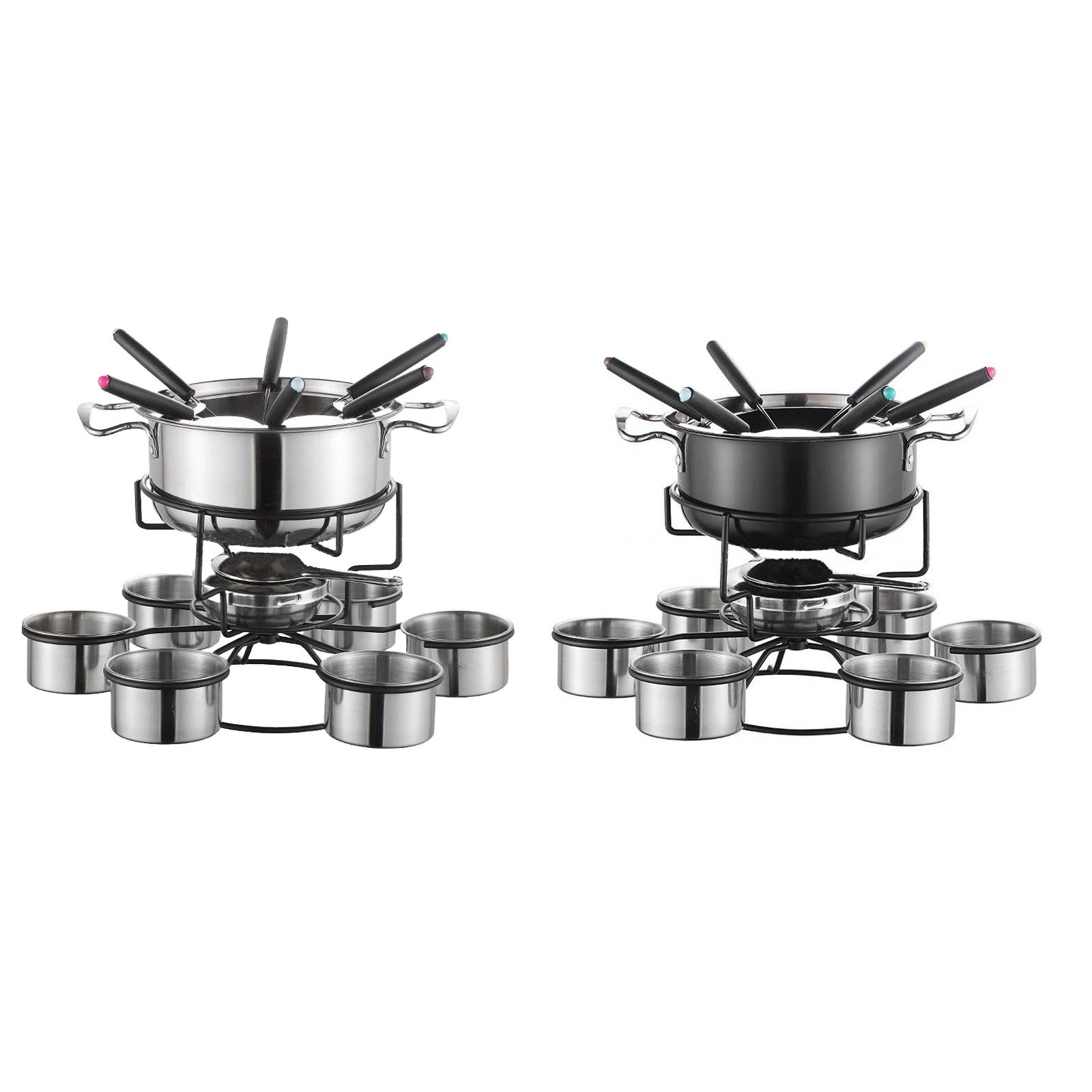 طقم وعاء الفوندو مع موقد طهي م - مراجعة Camping Cooking Pot Stainless Steel وسعره