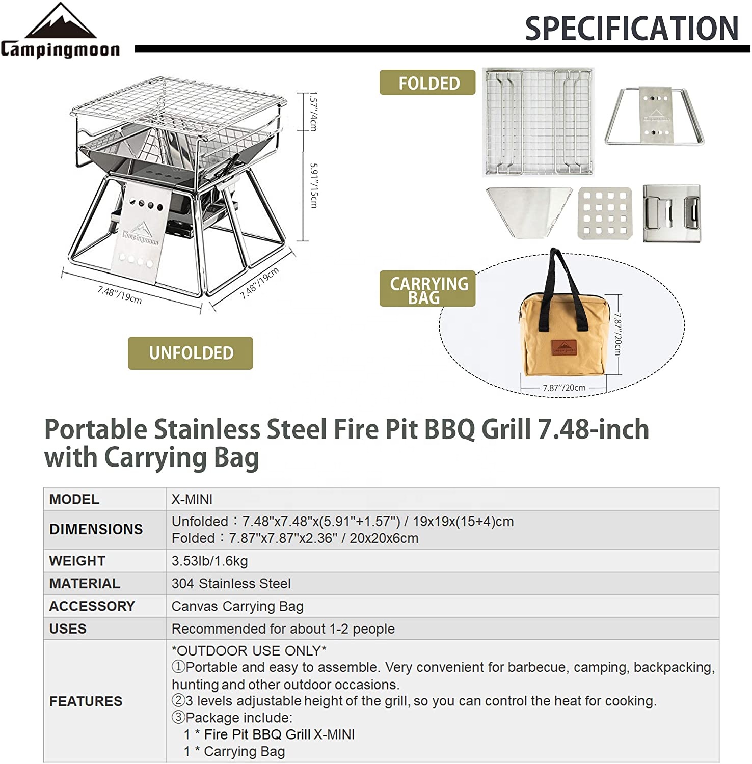 Campingmoon-شواية عمودية من ال - مراجعة Charcoal Chimney Starter وسعره