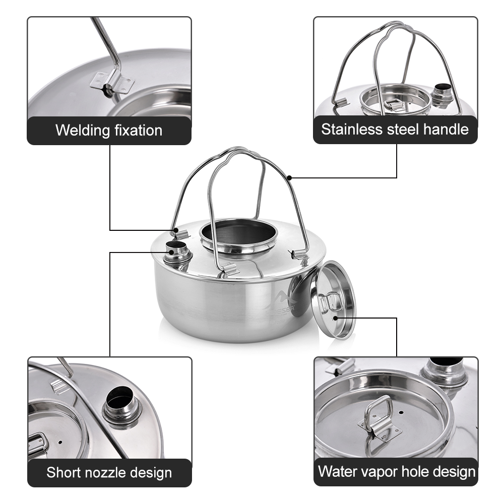 Widesea التخييم في الهواء الطل - مراجعة Camping Cooking Pot Stainless Steel وسعره
