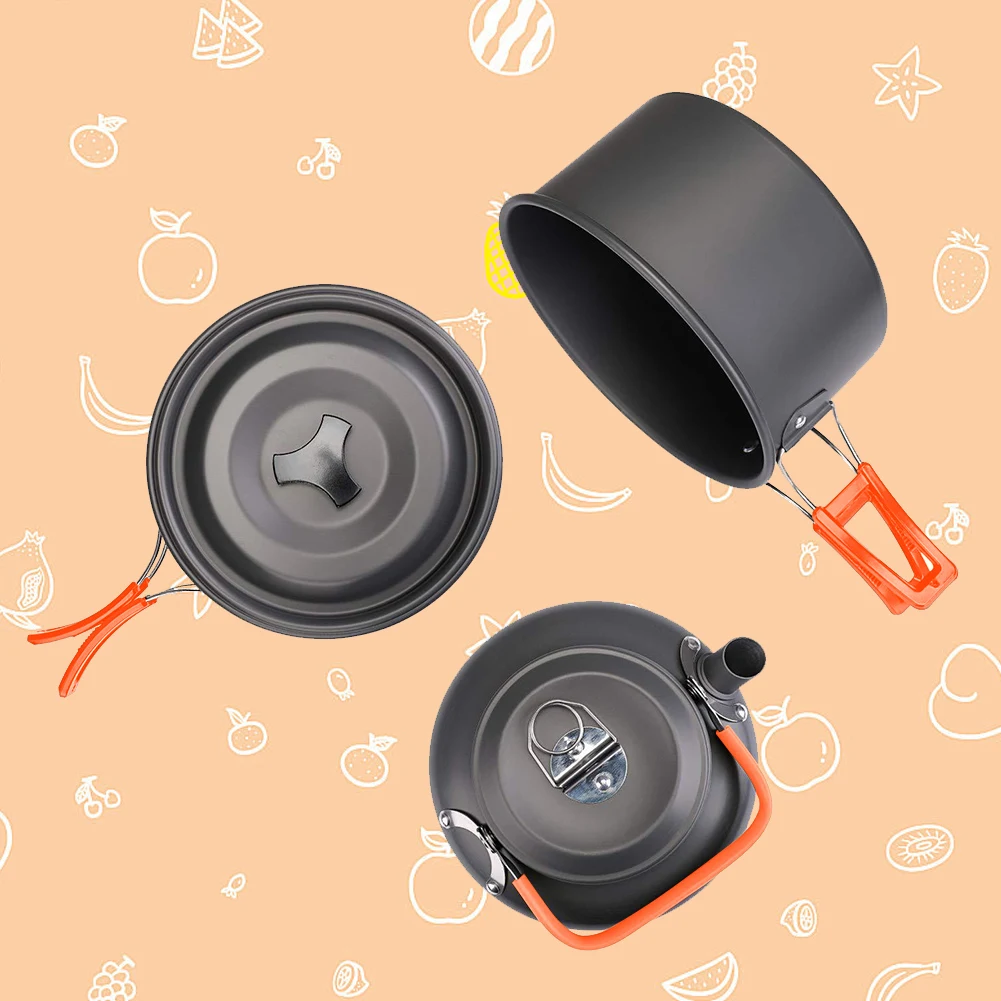 طقم أدوات طهي للتخييم، غلاية و - مراجعة Camping Cooking Pot Stainless Steel وسعره