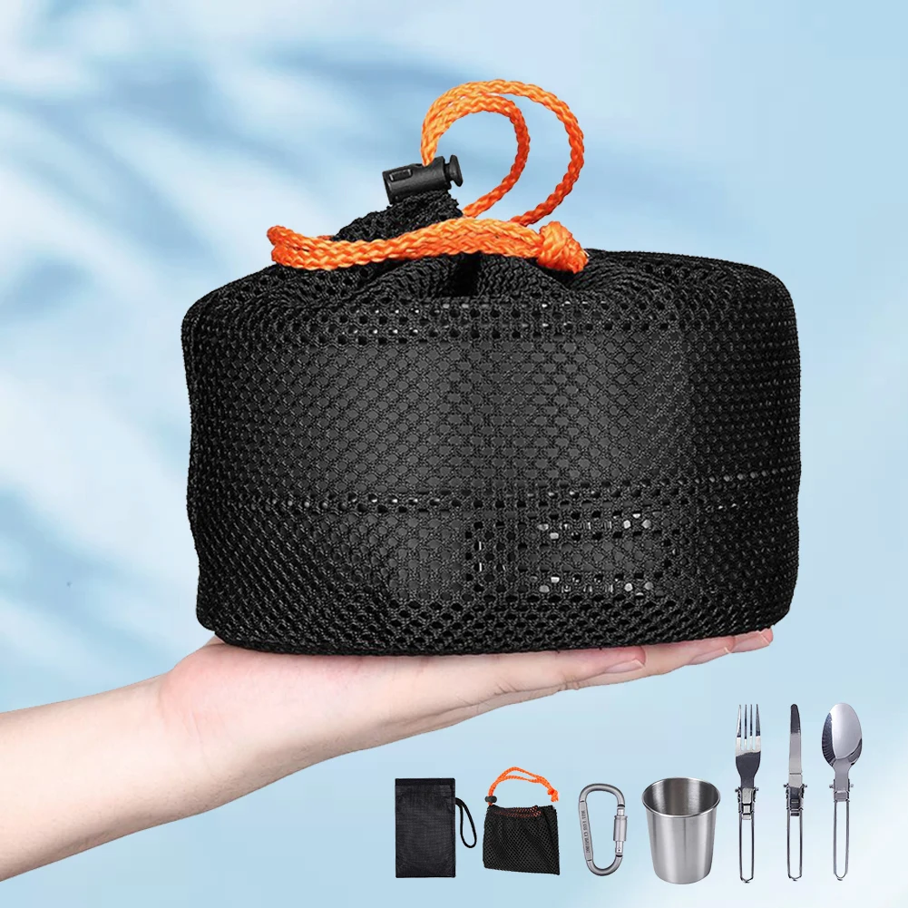 طقم أدوات طهي للتخييم، غلاية و - مراجعة Camping Cooking Pot Stainless Steel وسعره