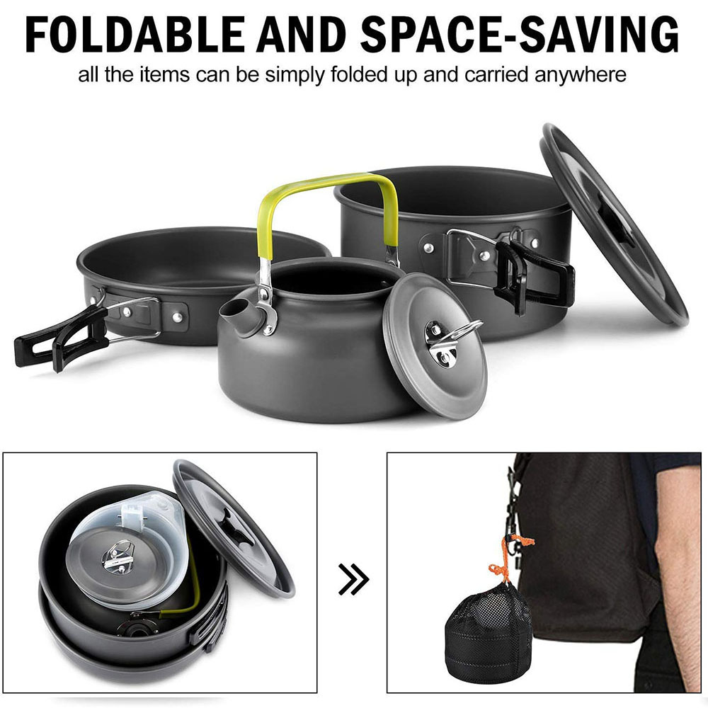 مجموعة أدوات الطهي للتخييم الخ - مراجعة Camping Cooking Pot Stainless Steel وسعره